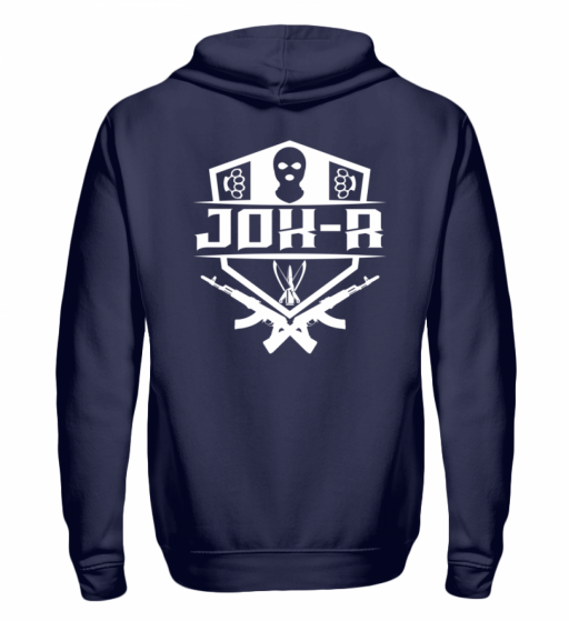 Hochwertiger Zip-Hoodie –  JoK-R Logowear white